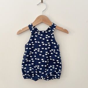 JANIE & JACK EUC/LN Boys Navy Whale Print Bubble Romper